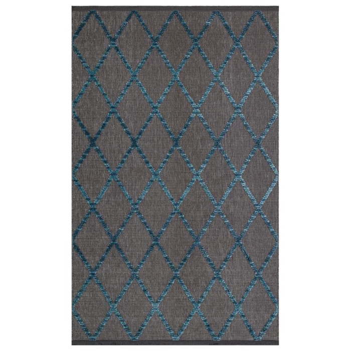 Jakarta JKR 04 Antrasit Blue Yüksek Alçak Dokulu Hav Toz Vermez Modern Makine Halısı