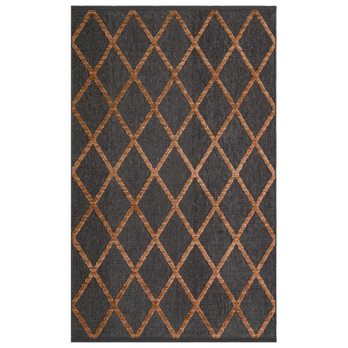 Jakarta JKR 04 Antrasit Terra Yüksek Alçak Dokulu Hav Toz Vermez Modern Makine Halısı