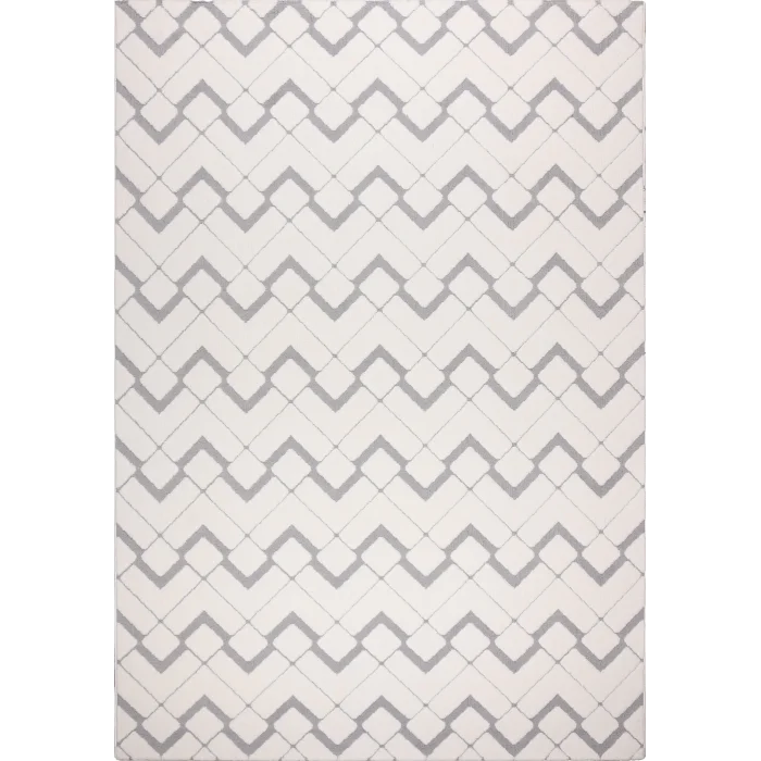 Malibu 9182A Beyaz Gri Modern Makine Halısı