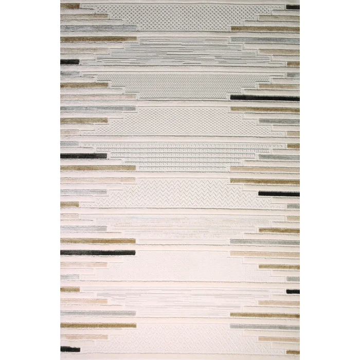 Mondeo 33392B Krem Modern Desenli Dekoratif Makine Halısı