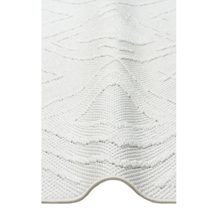 Motto MOT 05 White Yumuşak Tuşeli Örgü Dokuma Modern Makine Halısı