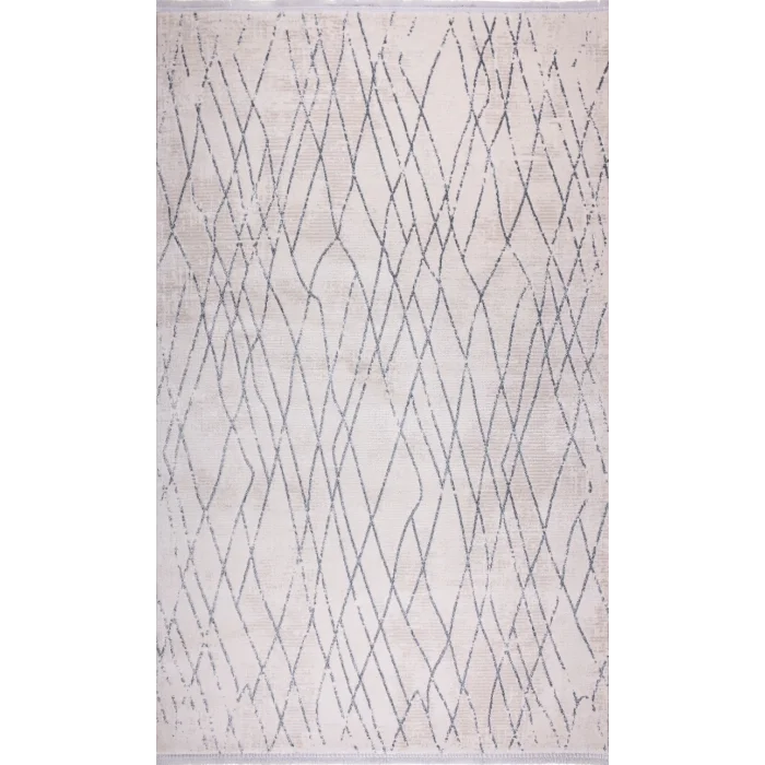 Nimbus 27418A Krem Gri Modern Desen Kesilebilir Salon Halısı