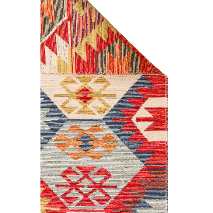 NOMAD KILIM 0001 Yıkanabilir, Çift Taraflı Kullanıma Uygun Yumuşak Tuşeli Otantik Kilim