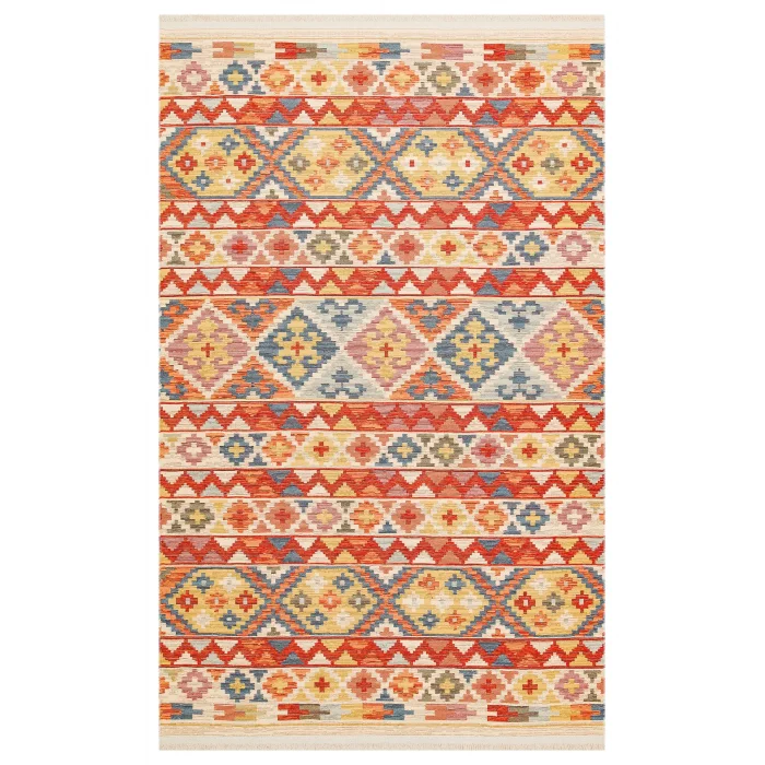 NOMAD KILIM 0010 Yıkanabilir, Çift Taraflı Kullanıma Uygun Yumuşak Tuşeli Otantik Kilim