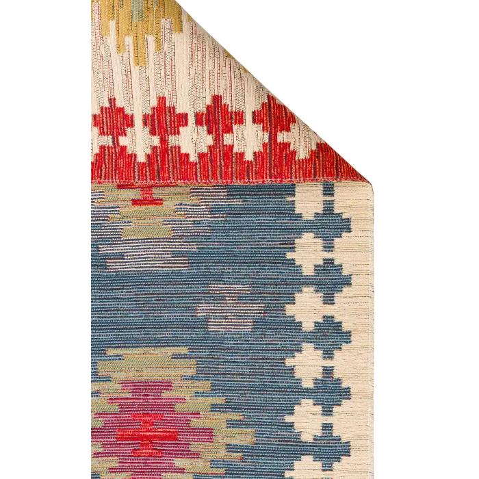 NOMAD KILIM 0017 Yıkanabilir, Çift Taraflı Kullanıma Uygun Yumuşak Tuşeli Otantik Kilim