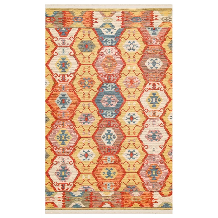 NOMAD KILIM 0026 Yıkanabilir, Çift Taraflı Kullanıma Uygun Yumuşak Tuşeli Otantik Kilim