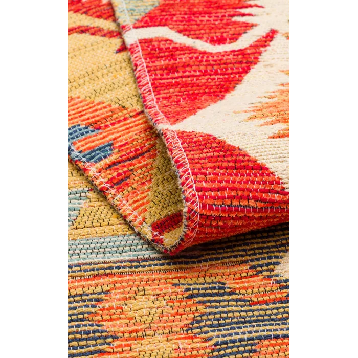 NOMAD KILIM 0026 Yıkanabilir, Çift Taraflı Kullanıma Uygun Yumuşak Tuşeli Otantik Kilim