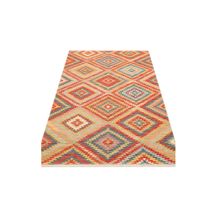 NOMAD KILIM 0031 Yıkanabilir, Çift Taraflı Kullanıma Uygun Yumuşak Tuşeli Otantik Kilim