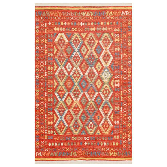 NOMAD KILIM 0039 Yıkanabilir, Çift Taraflı Kullanıma Uygun Yumuşak Tuşeli Otantik Kilim