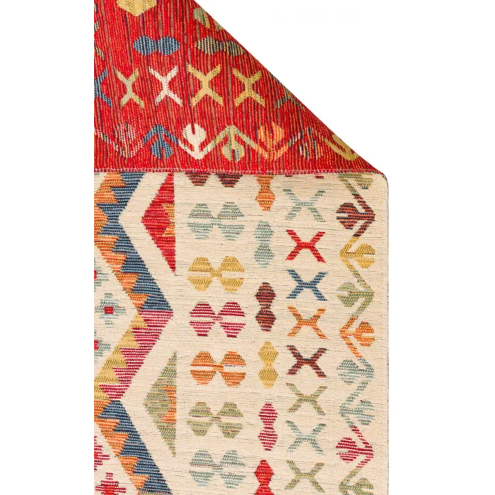 NOMAD KILIM 0039 Yıkanabilir, Çift Taraflı Kullanıma Uygun Yumuşak Tuşeli Otantik Kilim