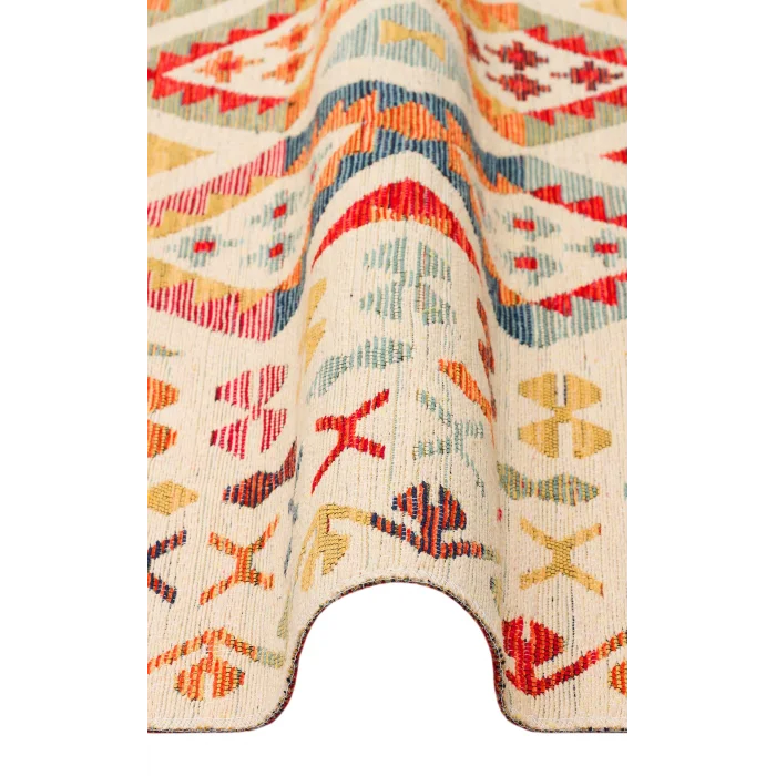 NOMAD KILIM 0039 Yıkanabilir, Çift Taraflı Kullanıma Uygun Yumuşak Tuşeli Otantik Kilim