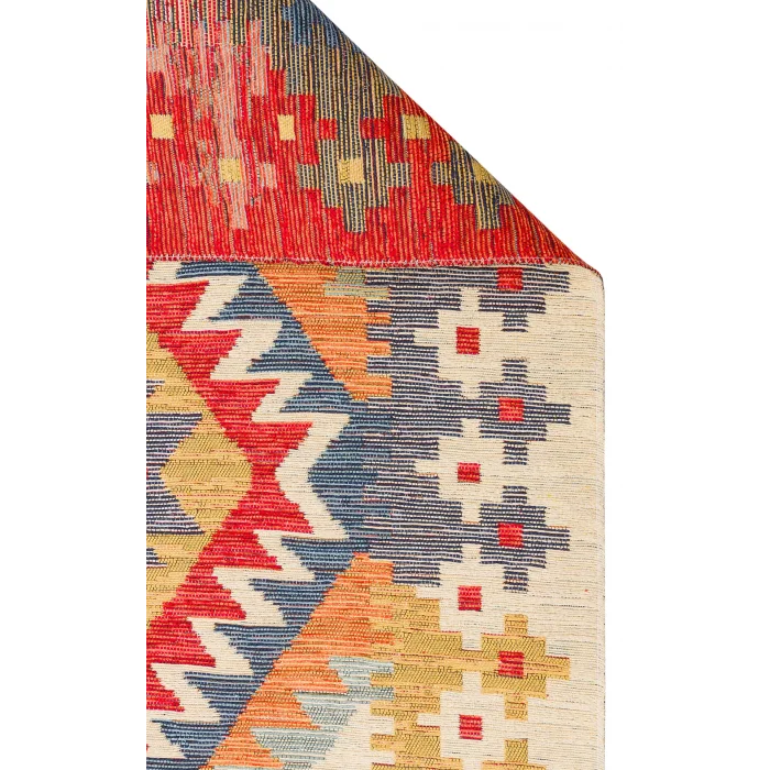 NOMAD KILIM 0043 Yıkanabilir, Çift Taraflı Kullanıma Uygun Yumuşak Tuşeli Otantik Kilim