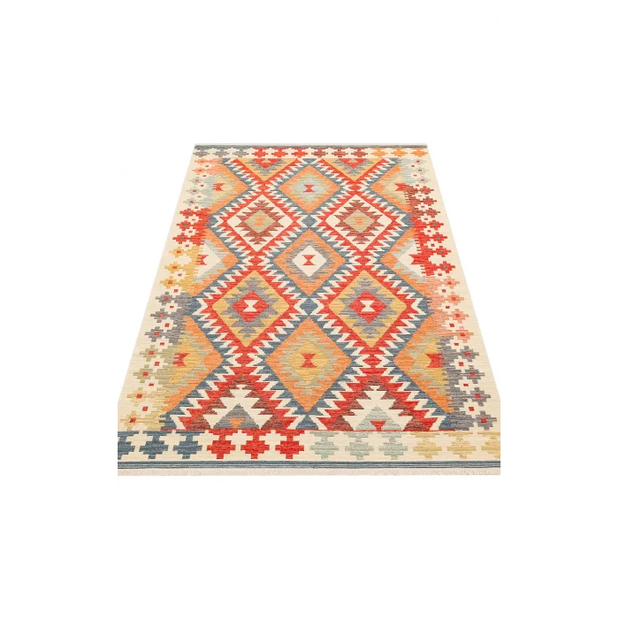 NOMAD KILIM 0043 Yıkanabilir, Çift Taraflı Kullanıma Uygun Yumuşak Tuşeli Otantik Kilim