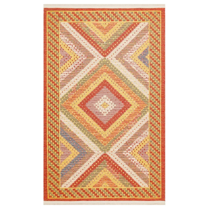 NOMAD KILIM 0047 Yıkanabilir, Çift Taraflı Kullanıma Uygun Yumuşak Tuşeli Otantik Kilim