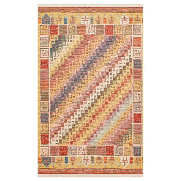 NOMAD KILIM 0054 Yıkanabilir, Çift Taraflı Kullanıma Uygun Yumuşak Tuşeli Otantik Kilim