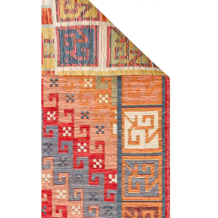 NOMAD KILIM 0054 Yıkanabilir, Çift Taraflı Kullanıma Uygun Yumuşak Tuşeli Otantik Kilim