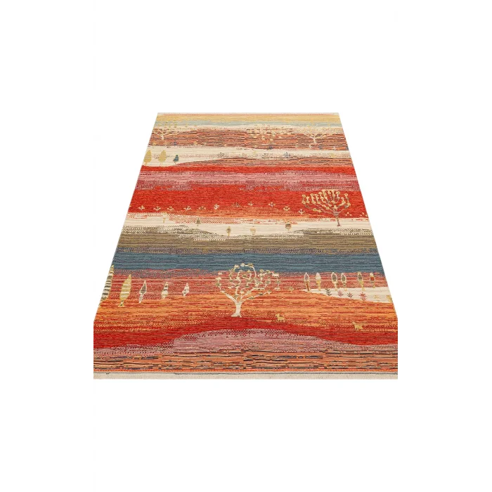 NOMAD KILIM 0060 Yıkanabilir, Çift Taraflı Kullanıma Uygun Yumuşak Tuşeli Otantik Kilim