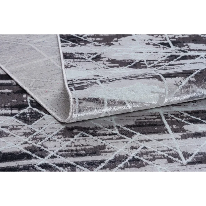 New Novart 2021 Antrasit Dekoratif Modern Kaymaz Tabanlı Makine Halısı ✄