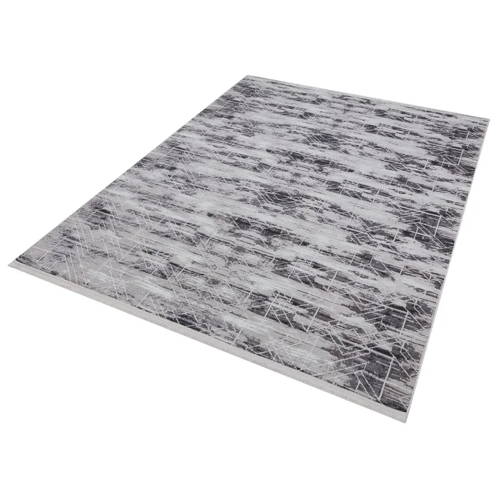 New Novart 2021 Antrasit Dekoratif Modern Kaymaz Tabanlı Makine Halısı ✄
