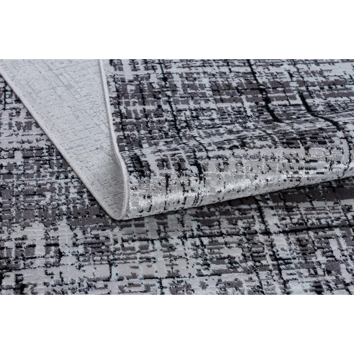 New Novart 2022 Siyah Dekoratif Modern Kaymaz Tabanlı Makine Halısı ✄