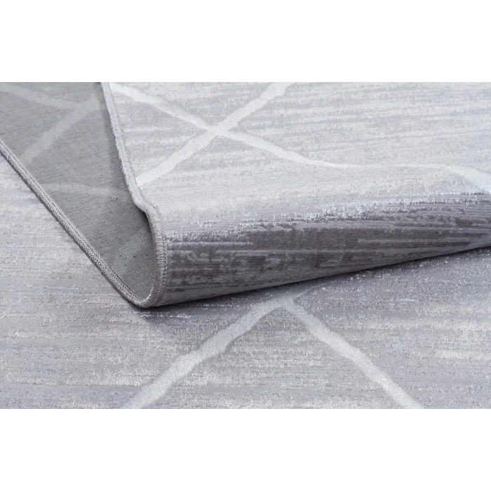 New Novart 2024 Gri Dekoratif Modern Kaymaz Tabanlı Makine Halısı ✄