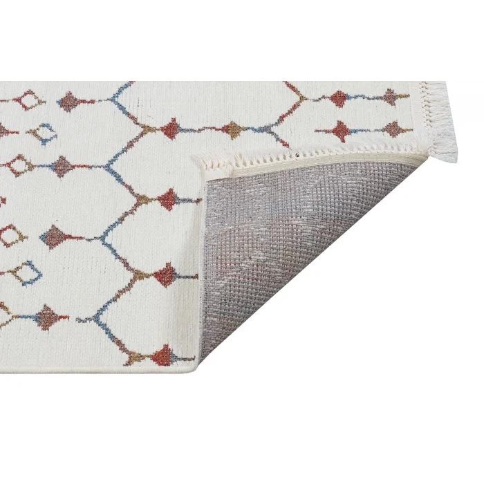 Otantik 3001 Krem Dekoratif Modern Kaymaz Tabanlı Makinede Yıkanabilir Halı Kilim