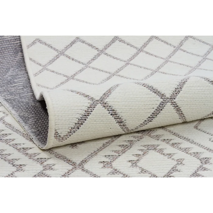 Otantik 3006 Krem Dekoratif Modern Kaymaz Tabanlı Makinede Yıkanabilir Halı Kilim