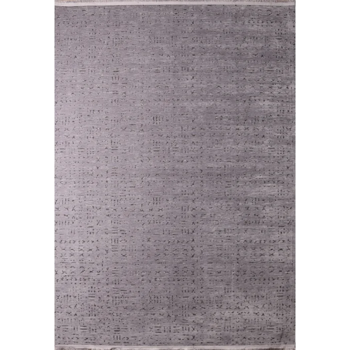 Otantik-FX 5951-10 Gri Dekoratif Modern Kaymaz Tabanlı Makinede Yıkanabilir Halı Kilim