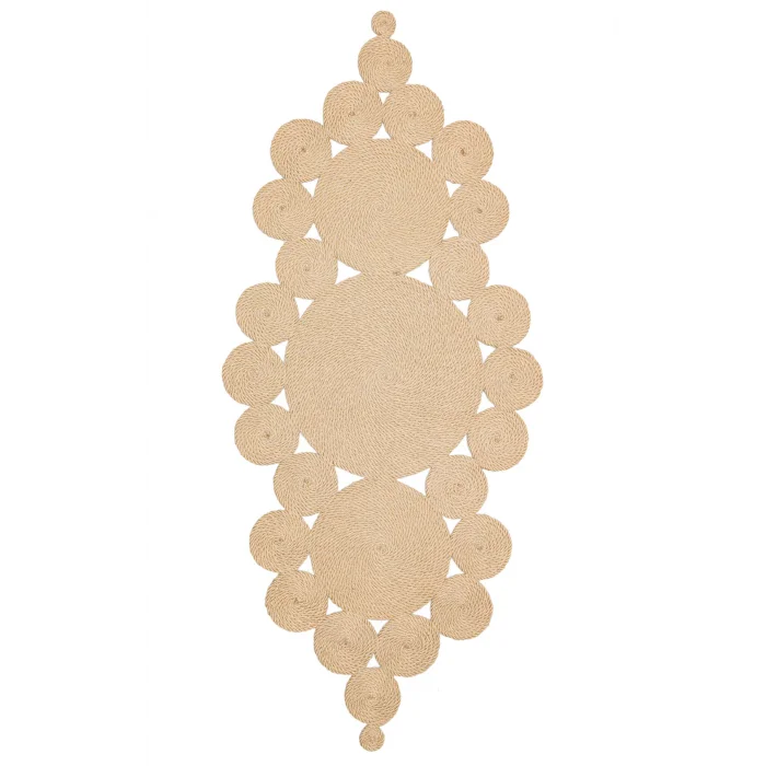 Patna PTN 05 Natural Jüt Hasır Görünümlü Hav Toz Vermez Dekoratif Örgü Halı