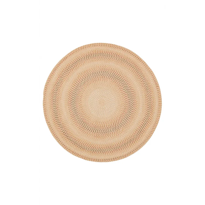Patna PTN 16 Terra Yuvarlak Jüt Hasır Görünümlü Hav Toz Vermez Dekoratif Örgü Halı
