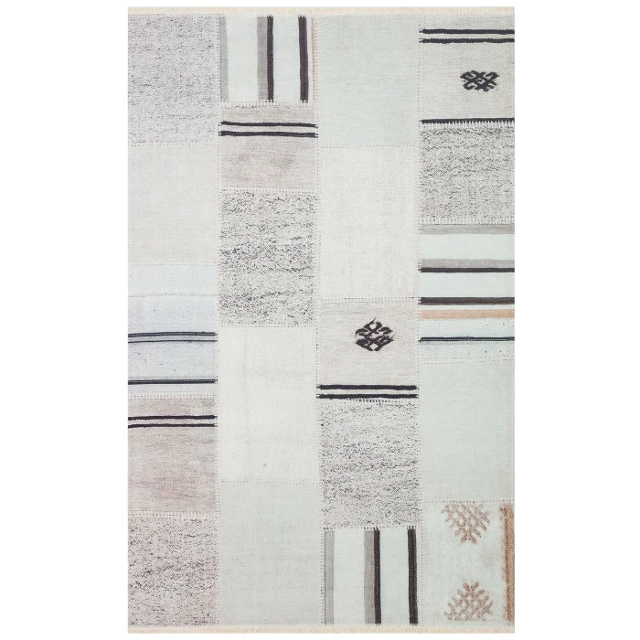 Ruby RB 13 Natural Black Yıkanabilir Kolay Kullanımlı Modern ve Geleneksel Desenlere Sahip Renkli Kilim