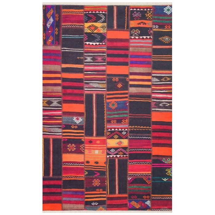 Ruby RB 14 Black Terra Yıkanabilir Kolay Kullanımlı Modern ve Geleneksel Desenlere Sahip Renkli Kilim