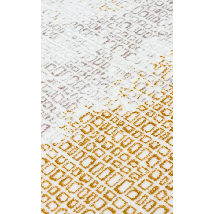 SATEEN HALI 0814 Yıkanabilir Kaymaz Tabanlı Hav Vermez Sık Dokuma Modern Halı