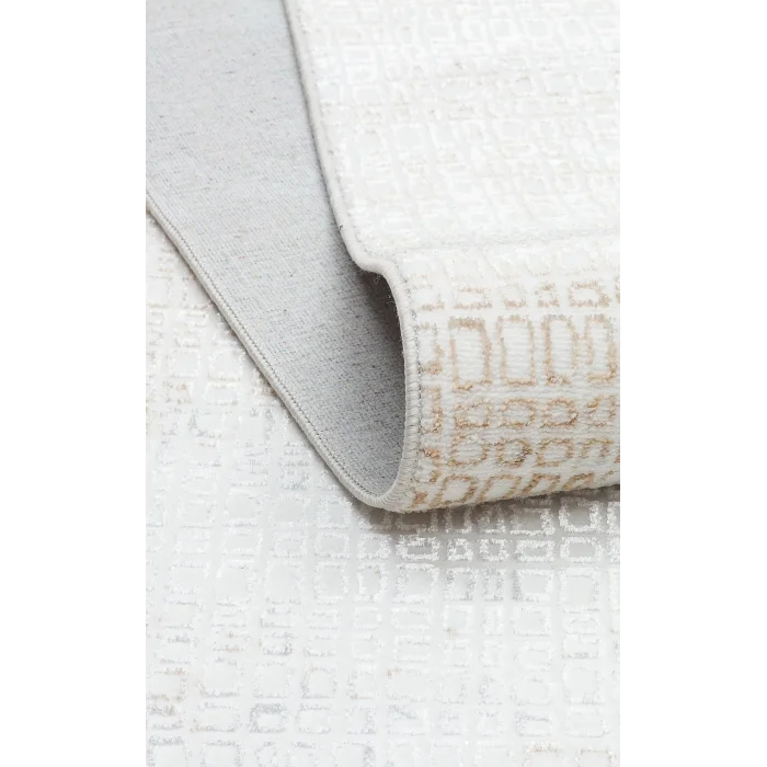 SATEEN HALI 0824 Yıkanabilir Kaymaz Tabanlı Hav Vermez Sık Dokuma Modern Halı