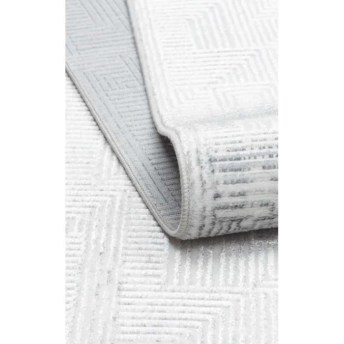 SATEEN HALI 0847 Yıkanabilir Kaymaz Tabanlı Hav Vermez Sık Dokuma Modern Halı