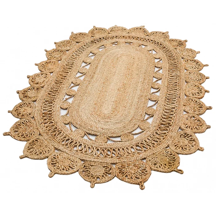 Solo Jüt 109 Natural XW Oval El Dokuma Flatweave Naturel Jüt Hasır Halı