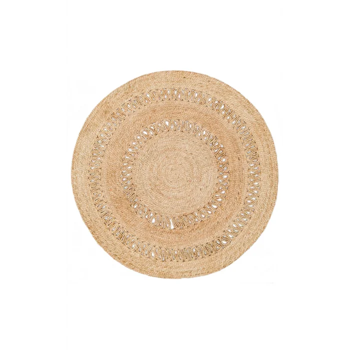 Solo Jüt 112 Natural XW Yuvarlak El Dokuma Flatweave Naturel Jüt Hasır Halı