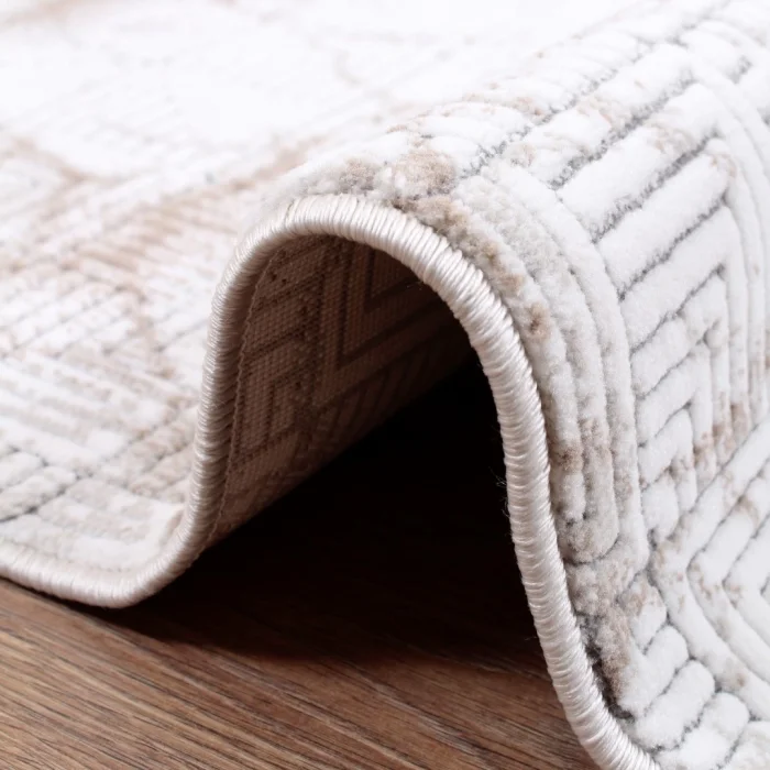 Stone ST-7 Krem Kahve Modern Desen Dekoratif Halı