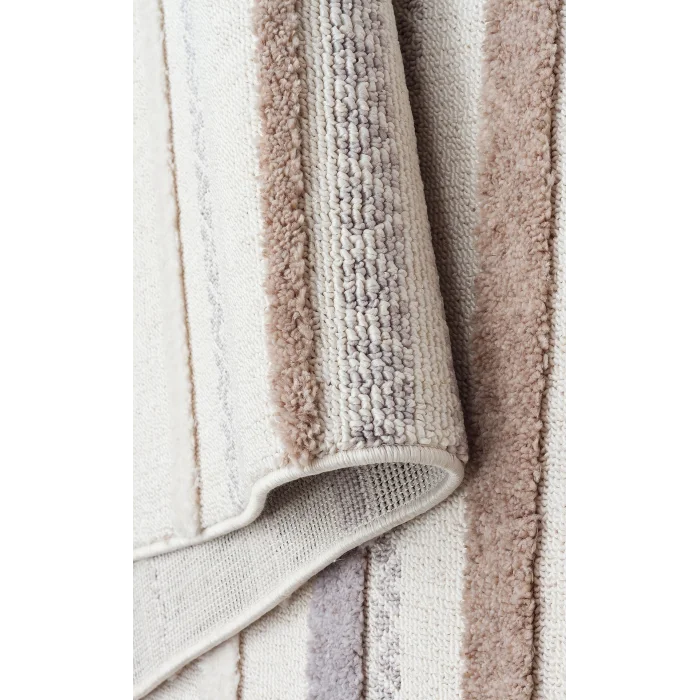 Terazzo 01 White Grey Hav Toz Vermez Yumuşak Dokulu Etnik Örgü Desenlere Sahip Modern İskindinav Halı