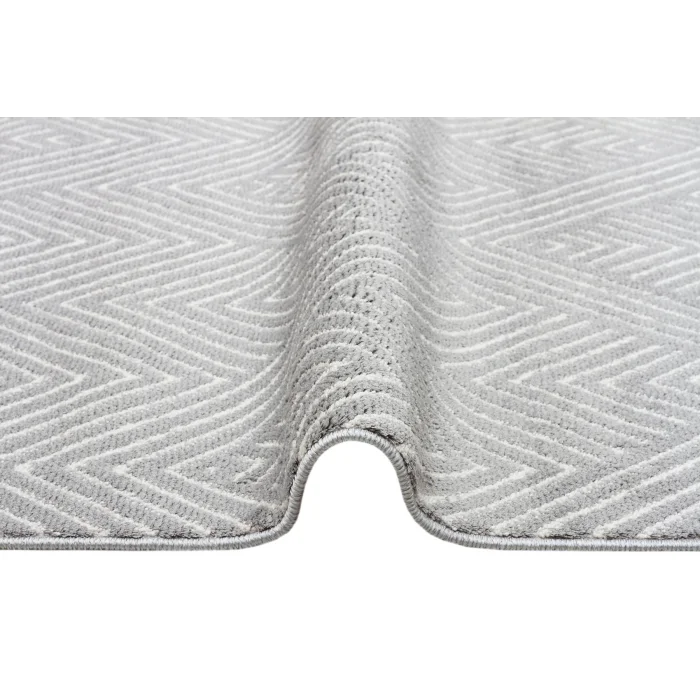 Urban 01 Grey White Etnik Desenlere Sahip Hav Toz Vermez Yumuşak Dokulu Modern Halı