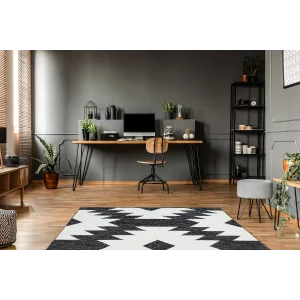 AFRO KILIM 0004 Naturel Yıkanabilir Modern Desenli El Dokuma Hint Kilim