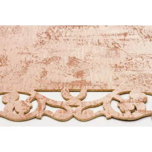 BIANCA DERI 0015 Klasik Ve Modern İşleme ve Oymaya Sahip Parlak Bordürlü Suni Deri Halı