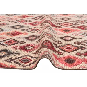 LUNA NEW HALI 0108 Otantik Geleneksel Desenli Yıkanabilir Renkli Baskı Kilim