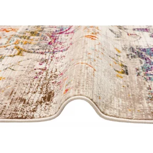 PETRA HALI 0027 Hav Toz Vermez Etnik ve Modern Desenli Renkli Saçaklı Halı