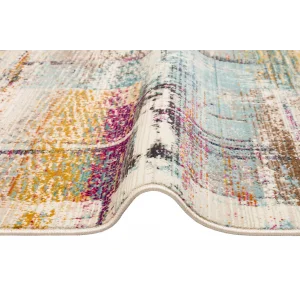 PETRA HALI 0005 Hav Toz Vermez Etnik ve Modern Desenli Renkli Saçaklı Halı