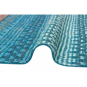 BODRUM KILIM 0062 Renkli Çift Taraflı Yıkanabilir Saçaklı Baskı Kilim