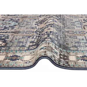 PETRA HALI 0035 Hav Toz Vermez Etnik ve Modern Desenli Renkli Saçaklı Halı