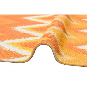 BODRUM KILIM 0078 Renkli Çift Taraflı Yıkanabilir Saçaklı Baskı Kilim