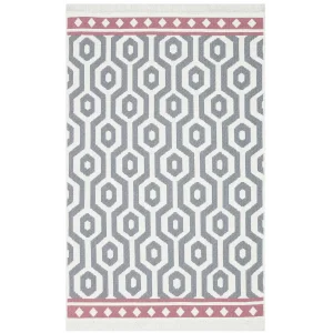 Arya Ar 17 Grey Pink %100 Geri Dönüşümlü Pamuktan Çift Taraflı Yıkanabilir Modern Dekoratif Kilim