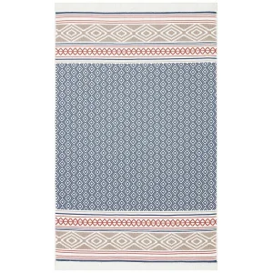 Arya Ar 26 Navy Beige %100 Geri Dönüşümlü Pamuktan Çift Taraflı Yıkanabilir Modern Dekoratif Kilim